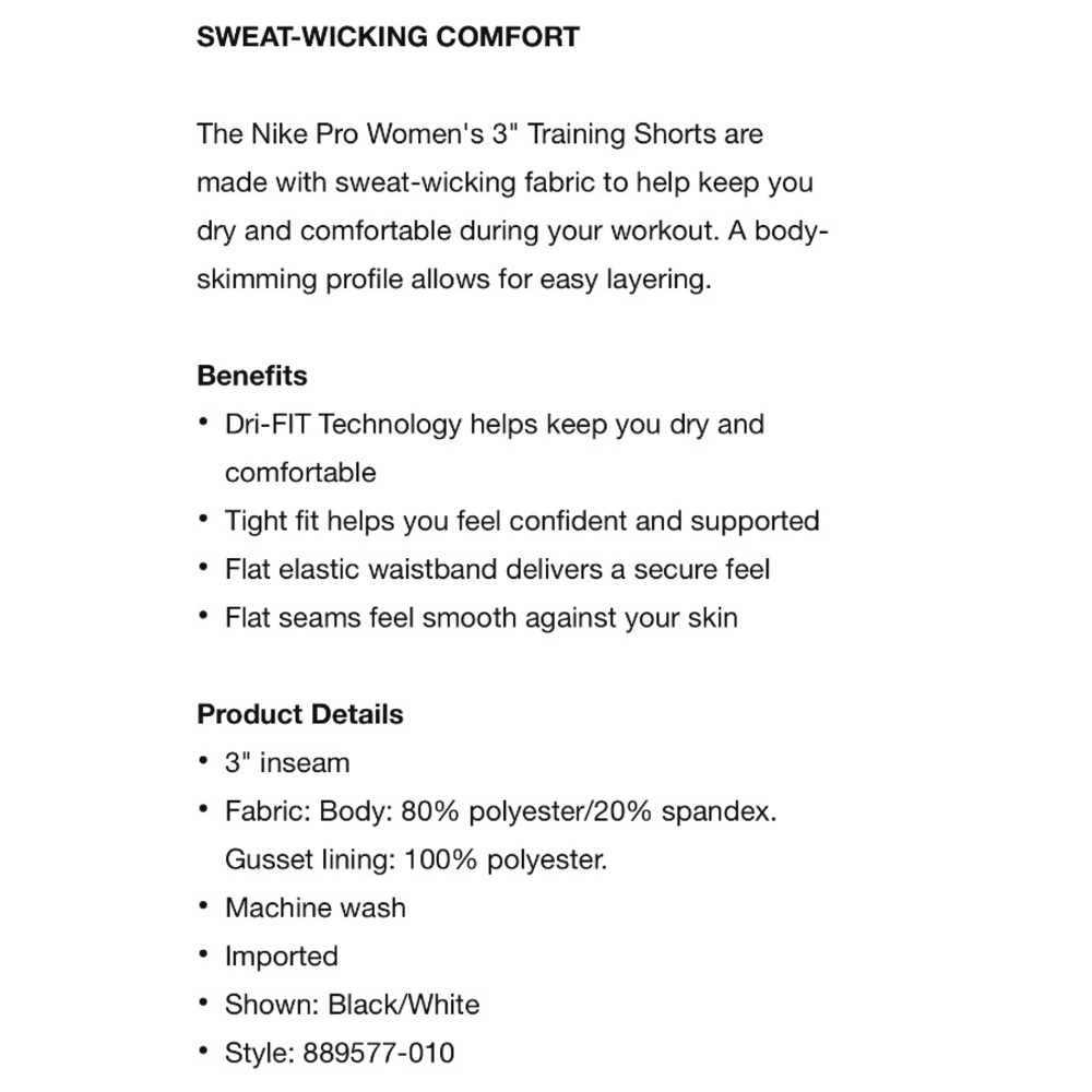 NIKE PRO 3” TRAINING SPANDEX SHORTS | NWT - Picture 3 of 5